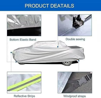 KouKou Truck Cover Waterproof All Weather, 6 Layers Full Pickup Cover, Universal fit SuperCrew Crew Cab Long Bed Titan, Tundra, F250, F350, Ram 2500 3500 ect. (243-250 inches)