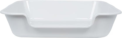 1 Pack of Extra Large Cat Litter Box (ABS Material), Low Entry Senior Litter Pen for Geriatric Kitty Big Cats, Jumbo Pet Safe Litter Boxes Tray for Indoor Pets Potty (Gray, 24" L x 20" W)