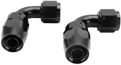 LokoCar 12AN Hose End Fitting 90 Degree Swivel For CPE Braided Hose Black 2Pcs