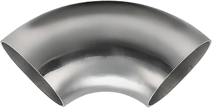 OD 1.5 Inch 90 Degree SS304 Stainless Steel Bend Tube Exhaust Elbow Pipe for Car Modified Exhaust System 1.5" Piping Silver Tone，Stair Handrail (1pcs)