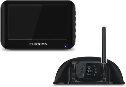 Furrion Vision S Wireless RV Backup Camera System with 5-Inch Monitor, 1 Rear Sharkfin, Infrared Night Vision, Wide-Angle View, Hi-Res, IP65 Waterproof, Motion Detection, Microphone - FOS05TASF
