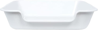 1 Pack of Extra Large Cat Litter Box (ABS Material), Low Entry Senior Litter Pen for Geriatric Kitty Big Cats, Jumbo Pet Safe Litter Boxes Tray for Indoor Pets Potty (White, 24" L x 20" W)