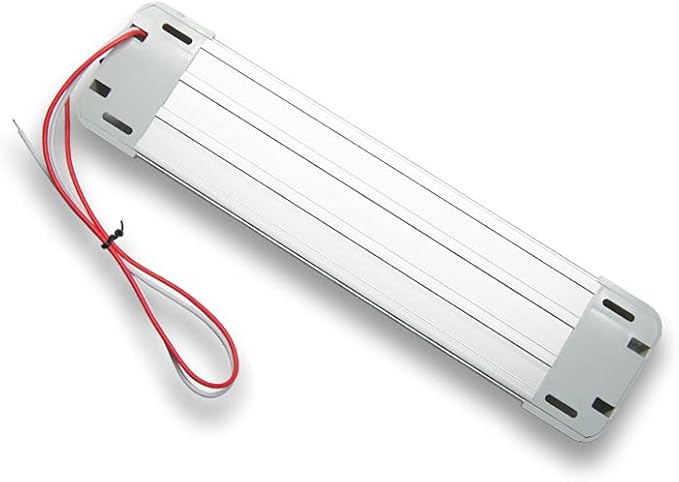 LED Interior Utility Light Fixture 10.6" x 2.6", High Lumen-Output Low Current Draw Energy Efficient, Frosted Lens 6000K Cool-White Even Diffused Beam, On/Off Rocker Switch 12V-24V DC, 1-Pack