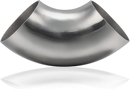 2.5 Inch 90° Mandrel Bend Elbow, SS304 Stainless Steel Bend Tube 90 Degree Exhaust Elbow Pipe - Thickness 16GA/0.65" for Car Modified Exhaust System, Stair Handrail (1 pcs)