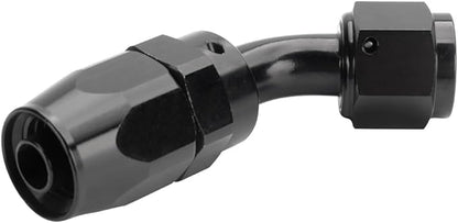 LokoCar 8AN Hose End Fitting 45 Degree Swivel For CPE Braided Hose Black 2Pcs
