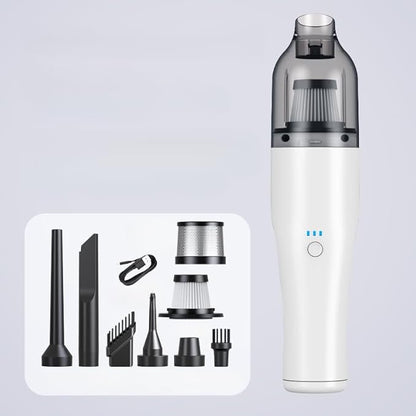 Wireless car-Mounted Vacuum Cleaner 13000PA Suction Handheld Vacuum USB Charging Cleaner Portable Vacuum Cleaner Hair Suction Device Cleaning for car interiors (White brushless Vacuum cl)