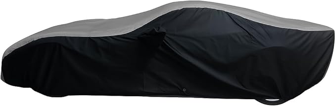 C6 Corvette Car Cover - Custom Fit Outdoor/Indoor UV & Rain Protection - Ultraguard Plus 300 Denier High End for 2005-2013 C6, Grand Sport, ZR1, Z06 Corvettes (Gray/Black)