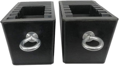 ROBLOCK Heavy-Duty Rubber Wheel Chocks with Eyebolt for Cars, RVs, Trucks, Trailers, and Vehicles, 2 Pack Anti-Slip Design Chocks Black Wheel Wedge, (6.5" x 3.75" x 4"), 2 Pcs