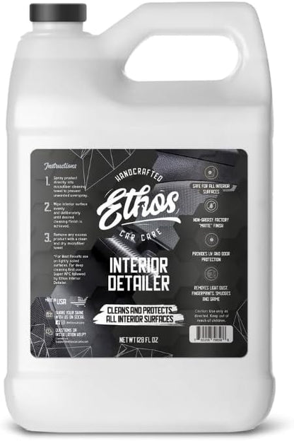 Ethos Interior Detailer Spray - Interior Car Cleaner Easily Cleans & Protects All Interior Surfaces | Non Greasy Satin Finish with UV Protection & Odor Neutralizing Agents | Coconut Scented