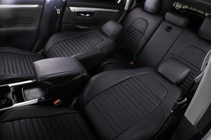 EKR Accord Car Seat Covers for Honda Accord 2023 2024 2025 EX,SE &2023-2025 (Hybrid) Sport,EX-L,Sport-L,Touring,(Rear Row W/40/60 Split Backrest),Leather Seat Covers for Trucks Full Set (Black)