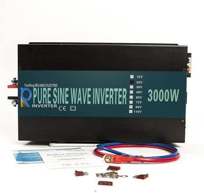 WZRELB Reliable 3000w Pure Sine Wave Solar Power Inverter 24v 110-120v 60hz With LED Display (Black) Solar System (RBP-3000S-LEDblack)