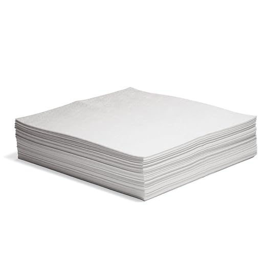 New Pig Oil Mat - Oil-Only Absorbent Mat Pads - 50 Pads per Bag - 30" x 30" Pads - Absorbs up to 85 Ounces per Pad - MAT426