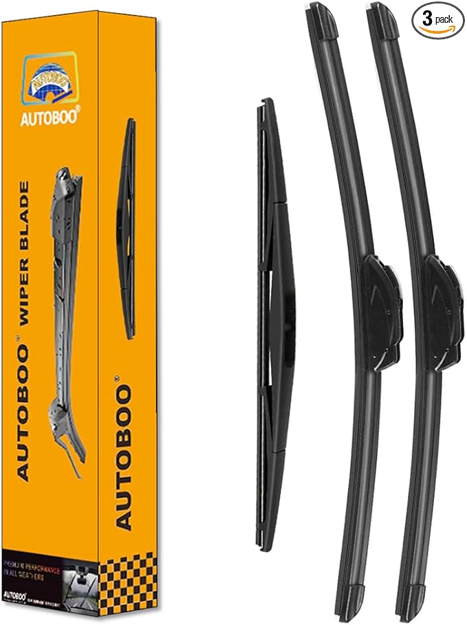 AUTOBOO 28"+12" Windshield Wipers with 12" Rear Wiper Blade Sets Replacement for Nissan Versa Note 2014-2019 -Original Factory Quality (Pack of 3)