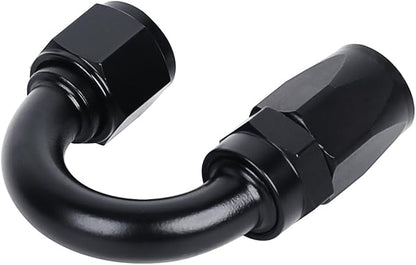 LokoCar 10AN Hose End Fitting 180 Degree Swivel For CPE Braided Hose Black 2Pcs