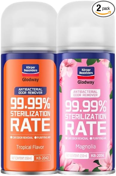 Glodway Whole Car Air Refresher Spray,Odor Eliminator Eliminates Strong Vehicle Odors,Magnolia Scent + Tropical Flavor Scent-6 Ounce Spray Bottle (Plack of 2)