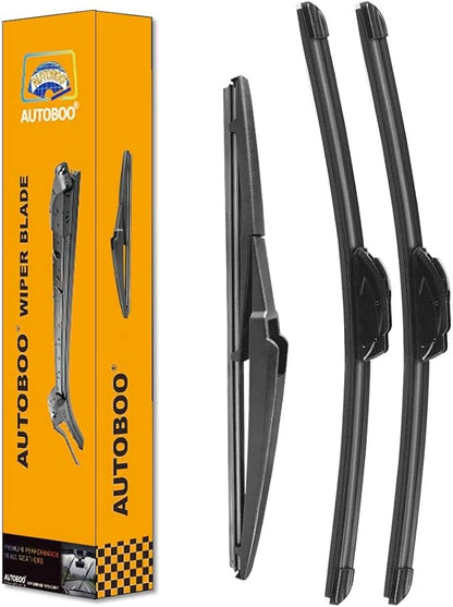 AUTOBOO 26"+20" Windshield Wipers with 12" Rear Wiper Blade Replacement for Toyota Highlander 2019 2018 2017 2016 2015 2014 2013 2012-2008 Lexus GX460 2021-2011-Original Factory Quality (Pack of 3)