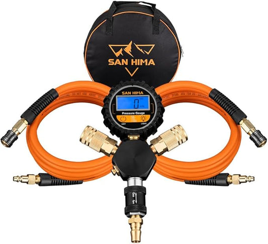 SanHima 2 Tire Inflation Deflation System - Fits up to 200" Wheelbase, Fast High Flow 2-Way Air Down Tire Inflator Deflator for Truck Car Trailer Motocycle