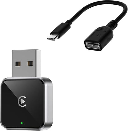 Wireless CarPlay Adapter for Apple iPhone, Converts Wired to CarPlay Wireless Adapter, Plug & Play, Easy Use, Fast Stable Connection, for Apple iPhone iOS 10+ and Cars
