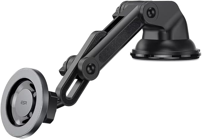 ESR Dashboard Magnetic Phone Holder for Car, for MagSafe Car Mount, Windshield Vacuum Car Mount for iPhone 16/16e/15/14/13/12, Samsung, Car Accessories, Charging Not Supported,2 Metal Rings Included