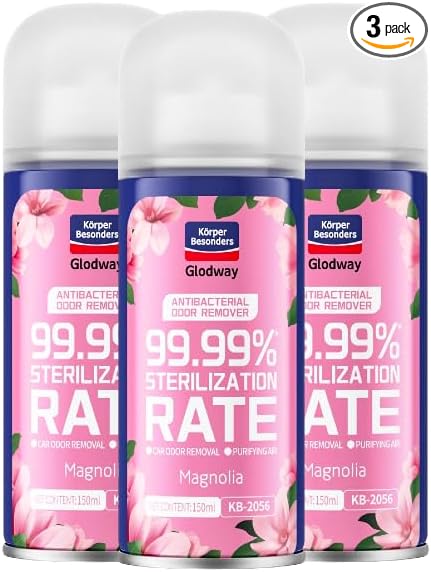 Glodway Whole Car Air Refresher Spray,Odor Eliminator Eliminates Strong Vehicle Odors,Magnolia Scent-6 Ounce Spray Bottle (Plack of 3)
