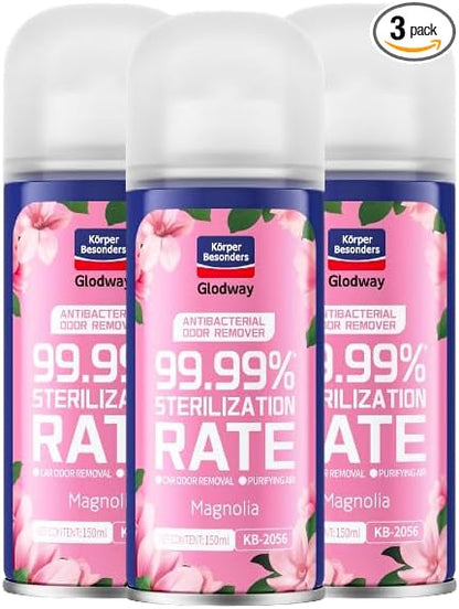 Glodway Whole Car Air Refresher Spray,Odor Eliminator Eliminates Strong Vehicle Odors,Magnolia Scent-6 Ounce Spray Bottle (Plack of 3)