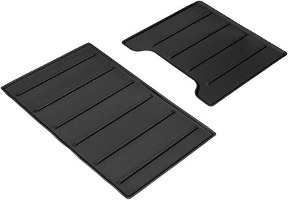 AJT DESIGN Center Console Organizer Tray Liner Compatible with 2022+ Toyota Tundra Platinum, 1794, TRD PRO, Capstone | Fits 2023+ Sequoia | Anti-Slip Mat for Car Console Organizer Tray | 2-Piece Black