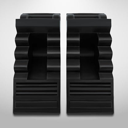 ROBLOCK Solid Rubber Wheel Chocks Heavy Duty Trailer Chock, G.V.W. Up to 4T, 2 Pack Black, 8.6" L x 3.7 W x 4.7" H for Car, Travel Trailers, RV, Truck, and ATV, for All Weather Use