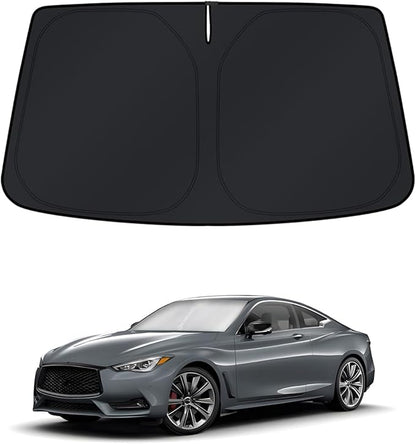 KUST Windshield Sun Shade for Infiniti Q60 Coupe 2017-2022 Window Sunshade Sun Visor Protector Foldable Blocks UV Rays Keep Your Car Cooler