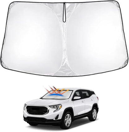 T TGBROS Windshield Sun Shade Custom Fit for 2018-2024 2025 GMC Terrain Accessories Foldable Sun Shield Reflective Polyester Sun Visor Cover Block Heat and Sun Protection