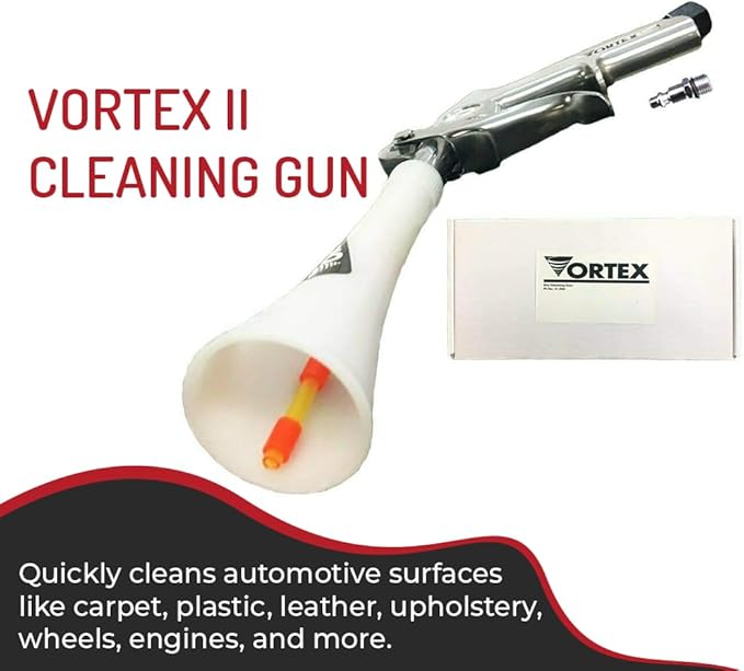 HI-TECH Vortex II Air Cleaning Gun – Pro Auto Detailing Tool for Deep Cleaning Interiors & Exteriors – Uses Air Compressor – Blasts Dust, Dirt & Grime Fast