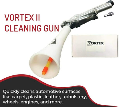 HI-TECH Vortex II Air Cleaning Gun – Pro Auto Detailing Tool for Deep Cleaning Interiors & Exteriors – Uses Air Compressor – Blasts Dust, Dirt & Grime Fast