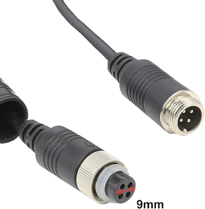 4 Pin Backup Camera Cable with Corrugated Tube Cover, 4 Pin Aviation Extension Cord, Weatherproof, Compatible with Rearview Camera Systems, Radar DVRs, CCTV Security Systems(33FT/10M)