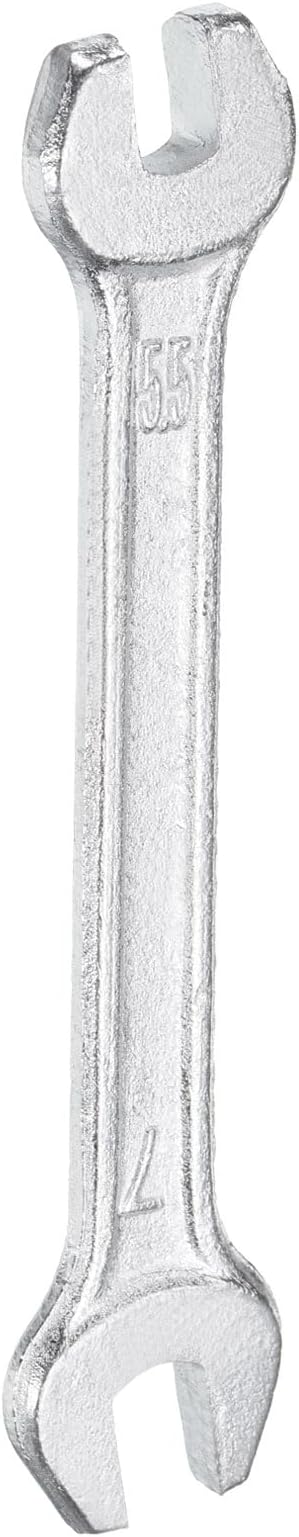 HARFINGTON Double Open End Wrench 5.5mm x 7mm Metric 15 Degree Offset Angle Small Flat Head Wrench Galvanizing Open Ended Spanner for Automotive Repair Furniture Assembly