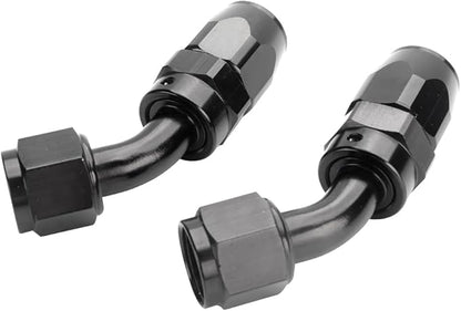 LokoCar 12AN Hose End Fitting 45 Degree Swivel For CPE Braided Hose Black 2Pcs