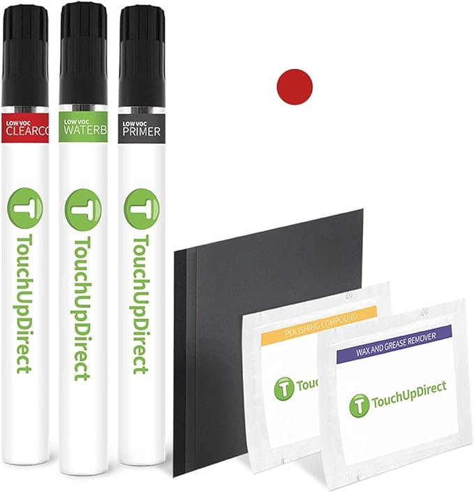 TouchUpDirect 3L5 Radiant Red Compatible with Toyota Exact Match Touch Up Paint Brush - Platinum Kit
