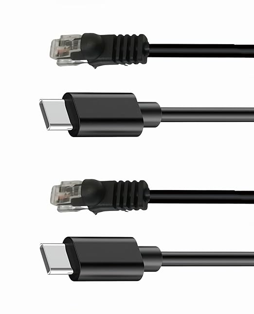 USB C to RJ11 Radar Detector Power Cord Cable(7FT*2) for Escort Valentine One Uniden Beltronics