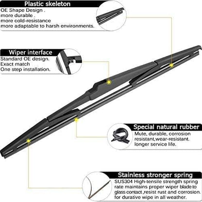 AUTOBOO 26"+20" Windshield Wipers with 14" Rear Wiper Blade Replacement for Chrysler Pacifica Voyager 2017 2018 2019 2020 2021 2022 2023 2024-Original Factory Quality (Pack of 3)