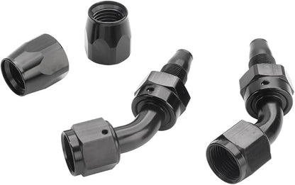 LokoCar 10AN Hose End Fitting 45 Degree Swivel For CPE Braided Hose Black 2Pcs