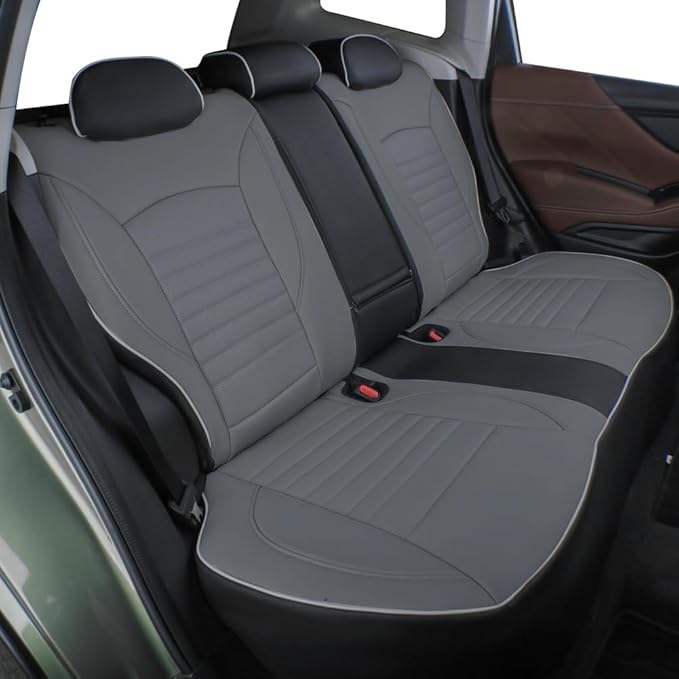 EKR Sportage Seat Covers Custom Fit for KIA Sportage EX/LX/SX 2012 2013 2014 2015 2016 Leather Car Seat Cover Full Set - Faux Leather (Black/Gray)
