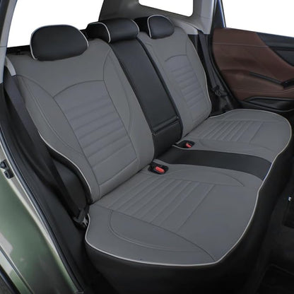 EKR Sportage Seat Covers Custom Fit for KIA Sportage EX/LX/SX 2012 2013 2014 2015 2016 Leather Car Seat Cover Full Set - Faux Leather (Black/Gray)