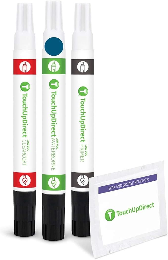 TouchUpDirect 8X7 Electric Storm Blue Compatible with Toyota Exact Match Touch Up Paint Combo - Preferred Kit
