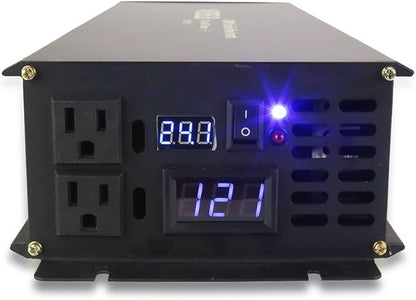 WZRELB Power Inverter 3000W Pure Sine Wave Inverter 24V 120V Dc AC Converter