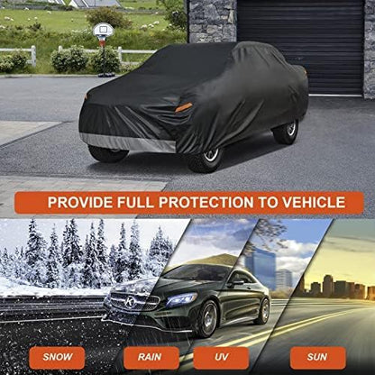 Kayme 7 Layers Truck Cover Waterproof All Weather, Heavy Duty Outdoor Pickup Cover Sun Uv Rain Protection, Universal Fit Dodge Ram 1500, Chevy Silverado, Ford F150 (Length Up to 242 inch) XL/Black