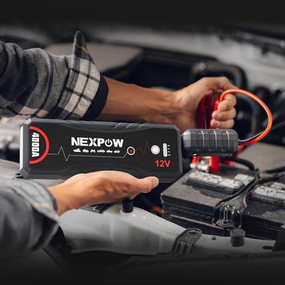 NEXPOW Car Jump Starter 4000A Car Battery Jump Starter Portable Pack for Up to All Gas and 10.0L Diesel Engine 12V Jump Box, Jump Pack, Battery Booster, Portable Jumper Cables with LED Light/USB QC3.0
