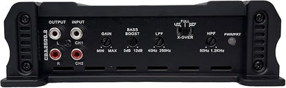 Orion Cobalt Series CBA2500.2 High Efficiency 2-Channel Class A/B Amplifier for Car Audio Stereo - 2500W High Output, 2/4 Ohm Stable, Adjustable Low/High Pass, Bass Boost, MOSFET Power Supply.