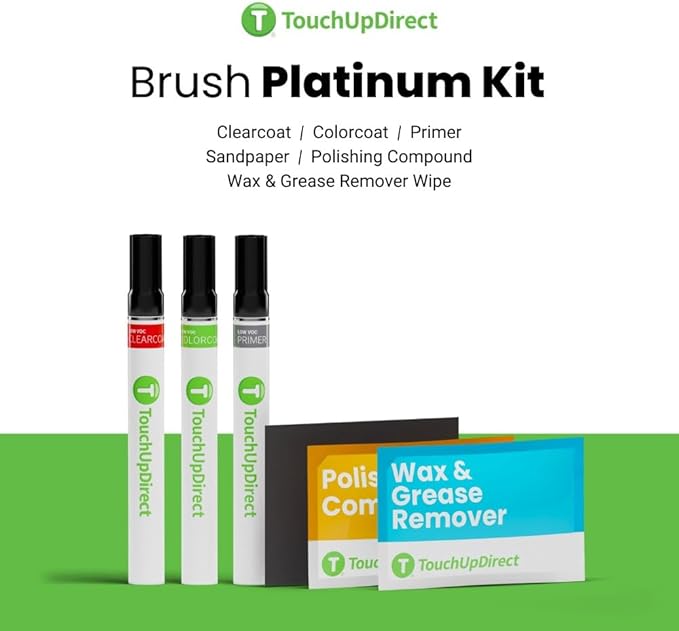 TouchUpDirect 1J9 Celestial Silver Metallic Compatible with Toyota Exact Match Touch Up Paint Brush - Platinum Kit