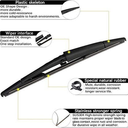 AUTOBOO 18"+18" Windshield Wipers with 14" Rear Wiper Blade Replacement for Jeep Commander 2006 2007 208 2009 2010 -Original Factory Quality (Pack of 3)