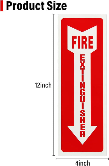 Madrigal Fire Extinguisher Glow in the Dark Sticker Sign,fire extinguisher sign,4Pack-4x12"Premium Self-Adhesive Vinyl for UV, Weather, Scratch, Water and Fade Resistance, Indoor and Outdoor