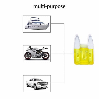 100 Pack Auto Fuses 20 AMP APM/ATM 32V Mini Blade Style Fuses 20A Short Circuit Protection Car Fuse (20 AMP)