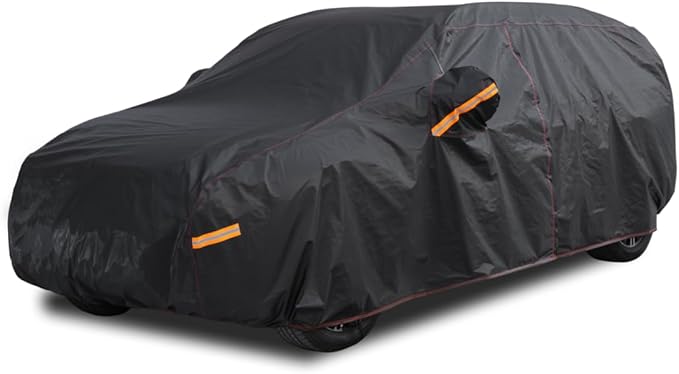 6 Layer Heavy Duty Hatchback Car Cover Waterproof All Weather Protection with Cotton Liner, Universal Fit Nissan Leaf, Honda Civic Hatchback, Mazda 3 Hatchback, Toyota Corolla Hatchback